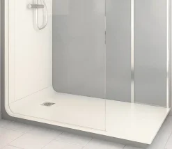 Cabine de douche à l’italienne l.90 x L.160 x H.218cm – effet ciment, receveur de plain-pied, Elmer Serenity