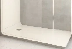 Cabine de douche à l’italienne l.80 x L.170 x H.218 cm – effet pierre grise, receveur de plain-pied, Elmer Serenity