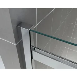 Cabine de douche ALIXA H.200 cm porte coulissante en verre 8 mm transparent 85 x 150 cm (porte 150) - Saniverre