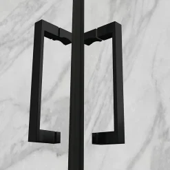 Cabine de douche ATÉA-BLACK H.180 cm, 70 x 70 cm, 2 portes pliantes et pivotantes, verre transparent 6 mm - Saniverre