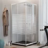 Cabine de Douche Blanche Carré 75x75 CM H185 Verre Sérigraphié mod. Blanc
