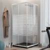 Cabine de Douche Blanche Rectangulaire 75x90 CM H185 Verre Sérigraphié mod. Blanc