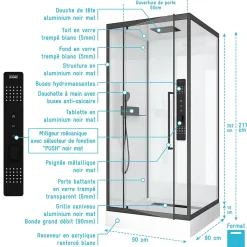 Cabine de douche CARRÉE - 90x90x217cm - FACTORY 2 SQUARE