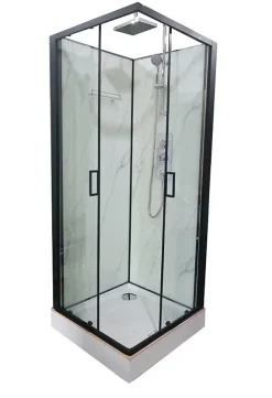Cabine de douche carrée 90x90 QUADRA Marble