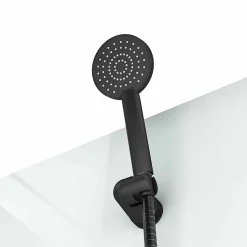 Cabine de douche carrée 80x80x200 cm - Porte pivotante - Fonds Blancs & Profilés Noir Mat