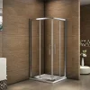 Cabine de douche coulissante angle 90x90x185 cm - Verre sécurit 6 mm - Chrome
