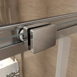 Cabine de douche coulissante angle 90x90x185 cm - Verre sécurit 6 mm - Chrome