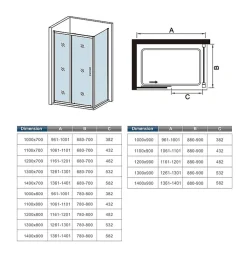 Cabine de douche coulissante - 120 x 80 x 190 cm - 5 mm Verre sécurit transparent - Aluminium chromé