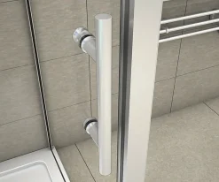 Cabine de douche coulissante avec 2 parois - 140x80x190cm - 5mm Verre transparent - alu chromé - Montage réversible