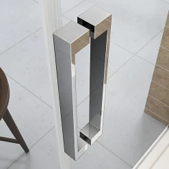 Cabine de douche d'angle - 150x80x195 cm - 8mm verre anticalcaire - porte coulissante - Chrome
