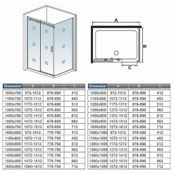 Cabine de douche d'angle - 150x80x195 cm - 8mm verre anticalcaire - porte coulissante - Chrome