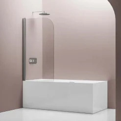 Cabine de douche d'angle en verre, portes pliantes - NT201 - Profilé Chrome, 80x140x140cm