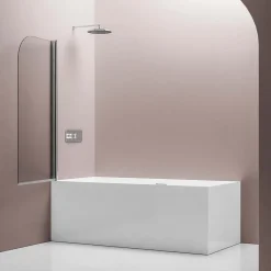 Cabine de douche d'angle en verre, portes pliantes - NT201 - Profilé Chrome, 80x140x140cm