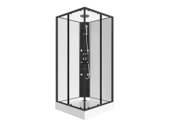Cabine de douche d'angle hydromassante - L80 x l80 x H225 cm - KIVORA