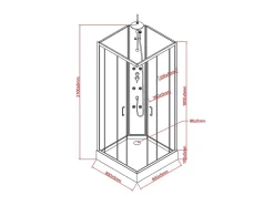 Cabine de douche d'angle hydromassante - L80 x l80 x H225 cm - KIVORA