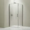 Cabine de douche d'angle 100x100x195cm (LxPxH) verre 8mm, 1 porte battante 100cm, Profilé chrome - NT416