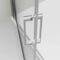 Cabine de douche d'angle 100x100x195cm (LxPxH) verre 8mm, 1 porte battante 100cm, Profilé chrome - NT416