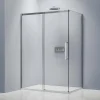 Cabine de douche en coin, verre trempé 8mm, portes coulissantes, profilé chrome - DX906 FLEX - 120x80x195cm (LxPxH)