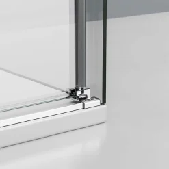 Cabine de douche en coin, verre trempé 8mm, portes coulissantes, profilé chrome - DX906 FLEX - 100x80x195cm (LxPxH)