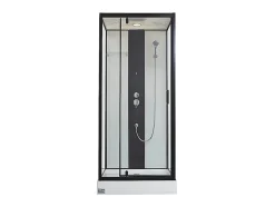 Cabine de douche hydromassante - 2 zones de jets de massage - L90 x P90 x H215 cm - pluie tropicale et douchette - PRIMEA