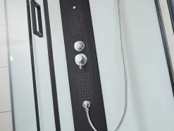 Cabine de douche hydromassante - 2 zones de jets de massage - L90 x P90 x H215 cm - pluie tropicale et douchette - PRIMEA