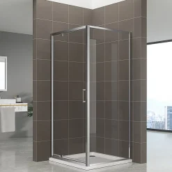 Cabine de douche IBEA H.190 cm porte pivotante verre transparent 80 x 80 cm - Saniverre