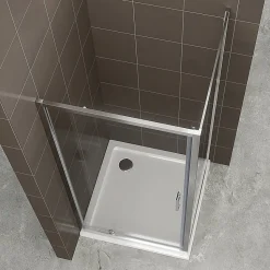 Cabine de douche IBEA H.190 cm porte pivotante verre transparent 80 x 80 cm - Saniverre