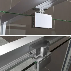 Cabine de douche IBEA H.190 cm porte pivotante verre transparent 80 x 80 cm - Saniverre