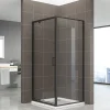 Cabine de douche IBEABLACK H.190 cm porte pivotante verre transparent 90 x 90 cm - Saniverre