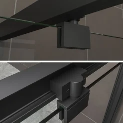 Cabine de douche IBEABLACK H.190 cm porte pivotante verre transparent 70 x 80 cm (porte 70) - Saniverre
