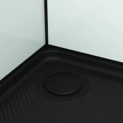 Cabine de douche intégrale 80x80x200 cm carrée - Portes coulissantes - Receveur Noir Mat