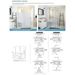 Cabine de douche Kinedo Kinemagic Sérénité 160x80 angle basse solo transparent thermostatique