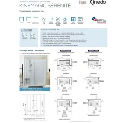 Cabine de douche Kinedo Kinemagic Sérénité 160x70 angle basse solo verre transparent avec mitigeur