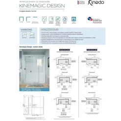 Cabine de douche Kinedo Kinemagic Design 120x70 habillage toute hauteur 1 coulissant verre transparent avec mitigeur