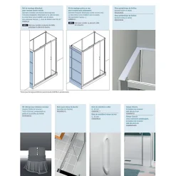Cabine de douche Kinedo Kinemagic Design 120x70 habillage toute hauteur 1 coulissant verre transparent avec mitigeur