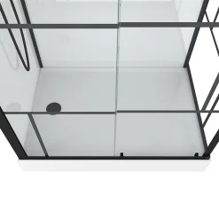 Cabine de douche l.80 x L.110 x H.215 cm – sérigraphie graphic, design noir & blanc effet verrière, Galedo Graphic