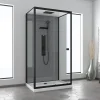 Cabine de douche L.110 x l.80 x H.207,5 cm – hydromassante multijets, receveur bas, bouton push, Galedo Trendy Grey