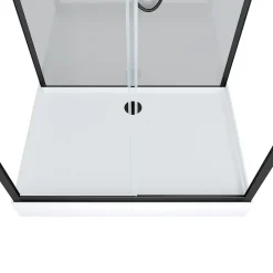 Cabine de douche L.110 x l.80 x H.207,5 cm – hydromassante multijets, receveur bas, bouton push, Galedo Trendy Grey