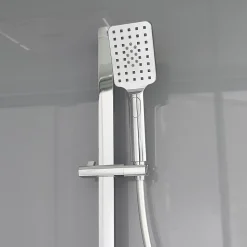 Cabine de douche l.90 x L.90 x H.220 cm – hydromassante, fond gris profilés chromés, traitement anticalcaire, GoodHome Beloya