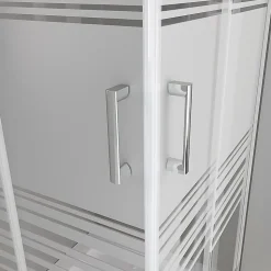 Cabine de douche LANA portes coulissantes H.180 cm verre 6 mm semi-opaque 80 x 80 cm - Saniverre