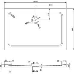 Cabine de douche LANABLACK H.185 cm portes coulissantes verre 6 mm transparent 80 x 100 cm + receveur - Saniverre