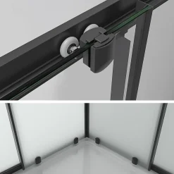 Cabine de douche LANABLACK H.180 cm portes coulissantes verre 6 mm opaque 70 x 70 cm - Saniverre