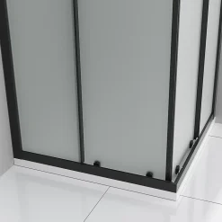 Cabine de douche LANABLACK H.180 cm portes coulissantes verre 6 mm opaque 70 x 70 cm - Saniverre