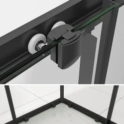 Cabine de douche LANABLACK H.190 cm portes coulissantes verre 6 mm transparent 90 x 100 cm - Saniverre