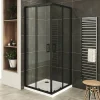 Cabine de douche LANABLACK H.185 cm portes coulissantes verre 6 mm transparent 75 x 75 cm - Saniverre