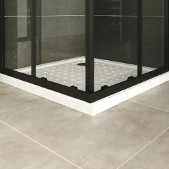 Cabine de douche LANABLACK H.190 cm portes coulissantes verre 6 mm transparent 70 x 70 cm - Saniverre