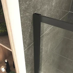 Cabine de douche LANABLACK H.190 cm portes coulissantes verre 6 mm transparent 70 x 70 cm - Saniverre