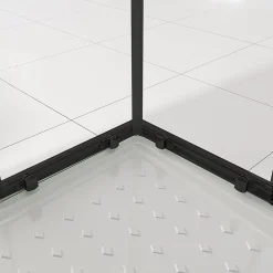 Cabine de douche LANABLACK H.180 cm portes coulissantes verre 6 mm semi-opaque 80 x 80 cm - Saniverre