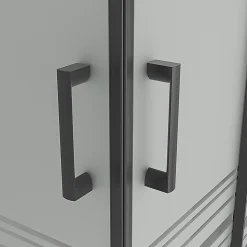 Cabine de douche LANABLACK H.180 cm portes coulissantes verre 6 mm semi-opaque 80 x 80 cm - Saniverre