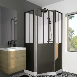 Cabine de douche noir opera 100x100x210